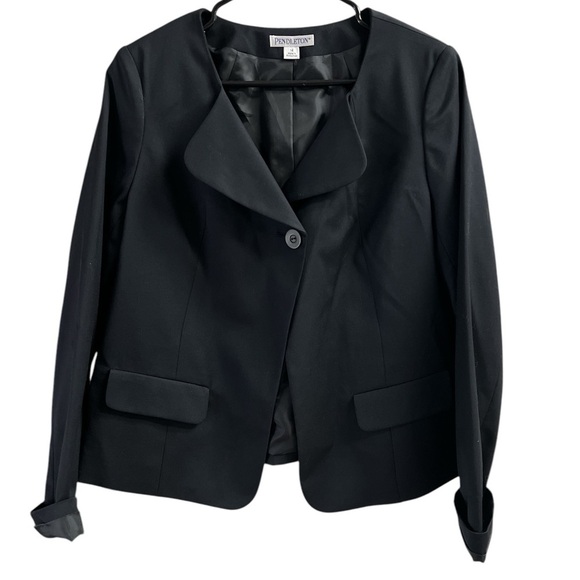 Pendleton black wool single button blazer jacket - Picture 1 of 6